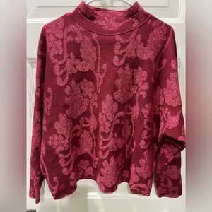 Soon Red and Pink Sparkly Sweater, Size XL